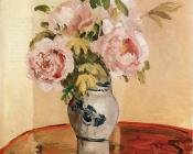 卡米耶 毕沙罗 : Pink Peonies